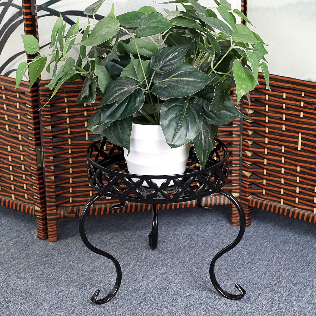STLOVe plantenstandaard metaal , 2 Niveau Decoratie Bloempot Planten Pot, Ruimte besparen Planter Houder, Bloem Stand Rack Ondersteuning voor Bloempot Thuis Tuin Hoek Veranda