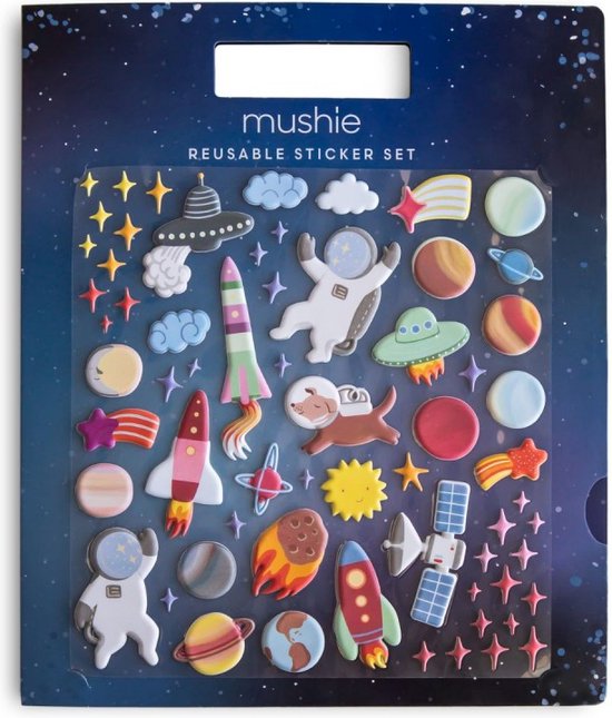 Mushie Sticker Boek Met Herbruikbare Stickers | Space