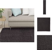 vidaXL Sisal Vloerkleed - 66 x 350 cm - Anti-slip - Zwart - Vloerkleed