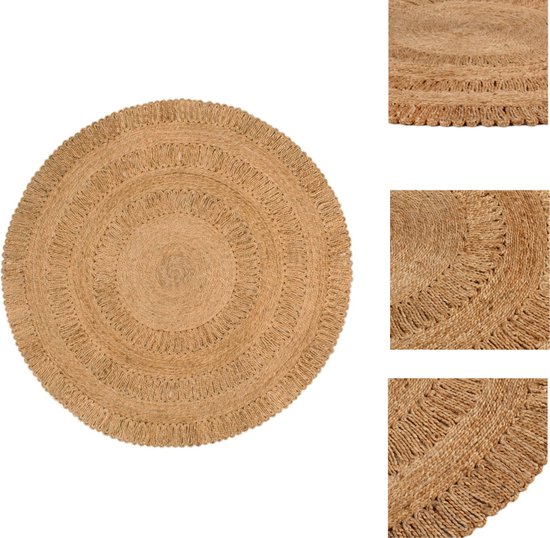 vidaXL Tapijt Rond - 150 cm - Gevlochten Jute