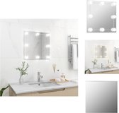 vidaXL Wandspiegel met LED-lampen - 50 x 50 cm - Zilver - Warmwit - Koudwit - Glas - Kunststof - Spiegel
