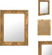 vidaXL Wandspiegel Barok Goud - 50 x 60 cm - Hout en Glas - Spiegel