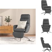 vidaXL Relaxstoel - Comfortabele - Donkergrijs - 70 x 77 x 98 cm - Ademend en duurzaam - Metaal - multiplex - 360 graden draaibaar - Fauteuil