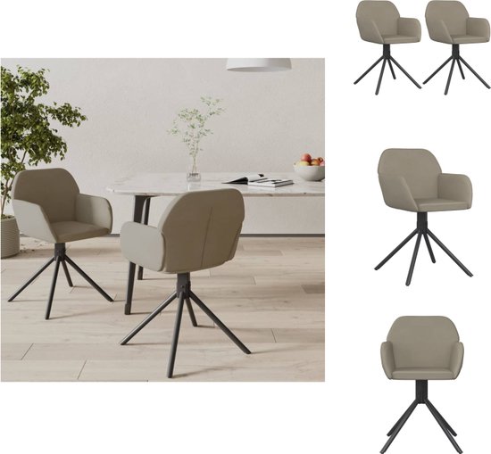vidaXL Chaises de salle à manger - Pivotant - Gris clair - 54x58,5x79,5 cm - Chaise de salle à manger