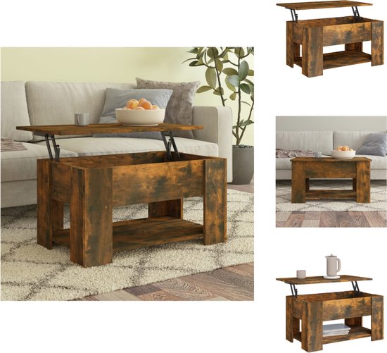vidaXL Salontafel 90x49x45 cm bewerkt hout wit, tafel, bijzet tafel