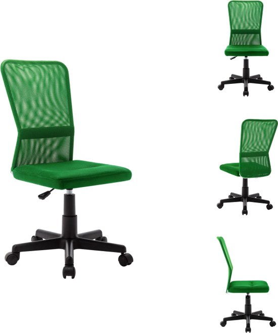 vidaXL Chaise de bureau Mesh Vert - 44 x 52 x 90-100 cm - Rotatif à 360° - Hauteur réglable - Chaise de bureau