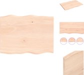 vidaXL Plateau de table en chêne - 80 x 60 x 2 cm - Handgemaakt - Non traité - Partie de table