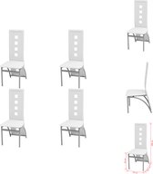 vidaXL Chaises de salle à manger - Wit - 43 x 55,5 x 108 cm - Structure en acier Revêtement en simili cuir - Chaise de salle à manger