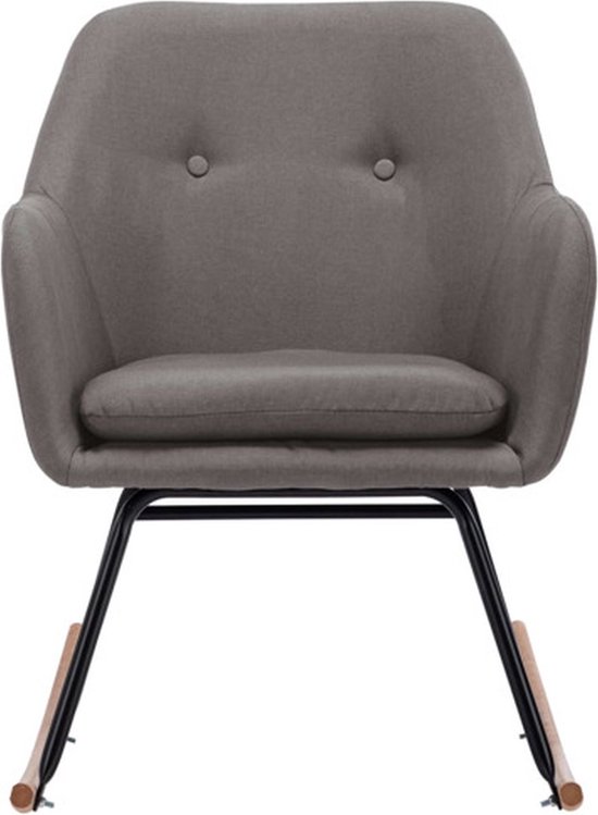 vidaXL Chaise à bascule - Gris clair - Tissu - Coussin inclus Chaise à bascule - Chaise longue - Fauteuil inclinable - Mobilier d'extérieur - Ensemble de jardin - Meubles de balcon - Grijs