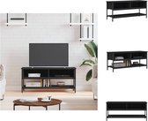 vidaXL Tv-meubel Industrieel Zwart 100x35x45cm - Open Vakken en Schap - Duurzaam Hout - Ijzeren Poten - Kast