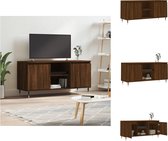 vidaXL Tv-meubel Bruineiken - 104 x 35 x 50 cm - Hout - Ijzer - Kast