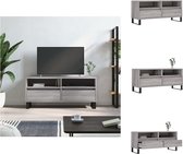 vidaXL TV-meubel - Grijs Sonoma Eiken - 100 x 34.5 x 44.5 cm - Veel opbergruimte - Kast
