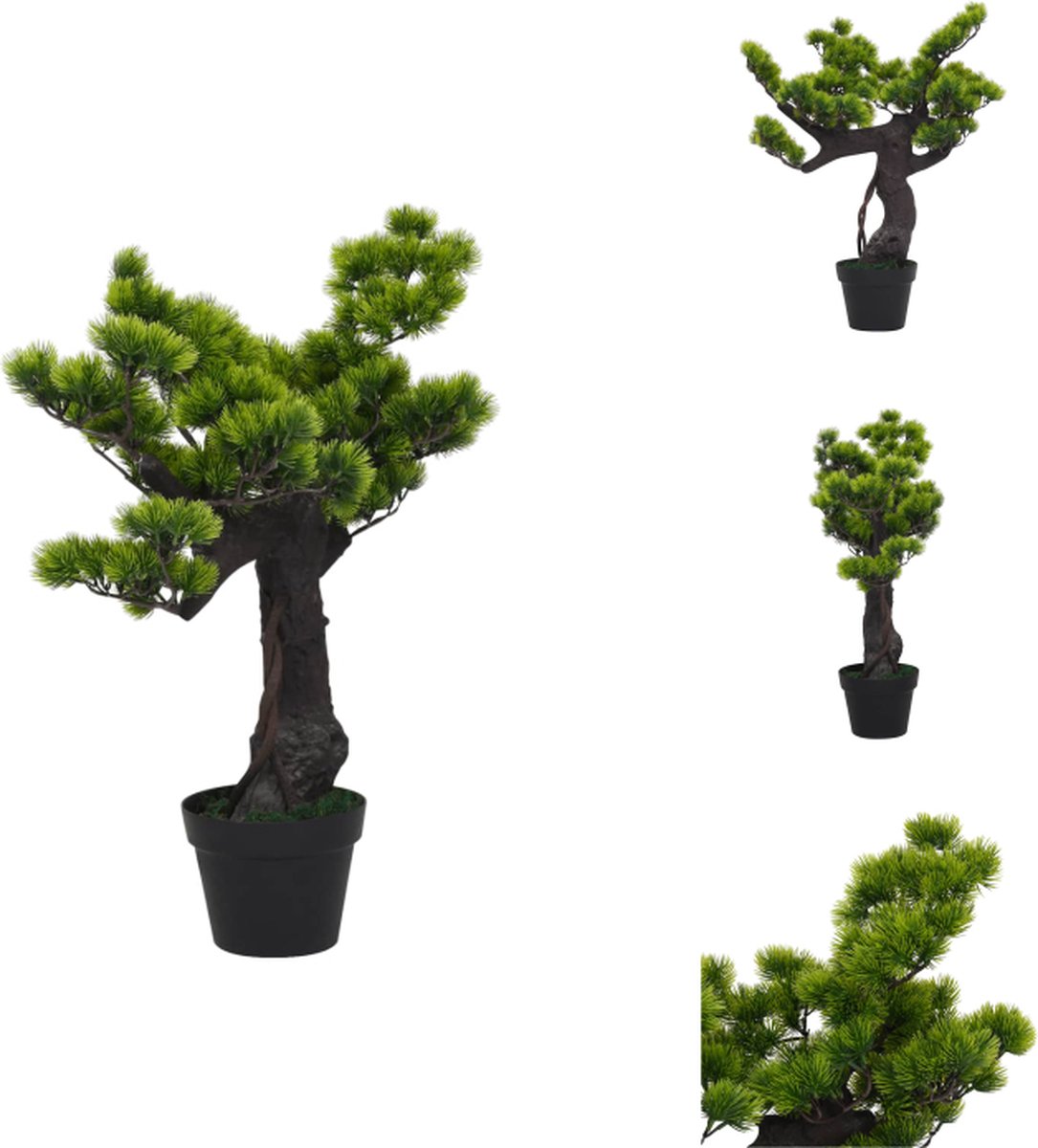 VidaXL Dennen Bonsai Kunstplant 70 cm Realistische look Groen Kunststof Pinus Bonsai Kunstplant
