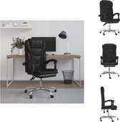 vidaXL Chaise de bureau réglable - Simili cuir - Zwart - 63x56x(112,5-122)cm - Elegant et confortable - Chaise de bureau