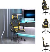 vidaXL Chaise de jeu - Fonction massage - Dossier réglable - Matériau durable - Design pratique - Robuste et stable - Zwart/ jaune - 65x62,5x(120-130)cm - Chaise de bureau