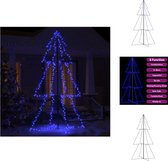 vidaXL Kerstkegelboom Metaal - 120x220 cm - Blauw Licht - USB Inbegrepen - Decoratieve kerstboom