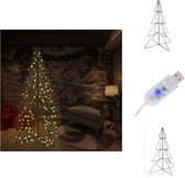 vidaXL Kerstkegelboom - LED Verlichting - 240 krachtige LEDs - 115 x 150 cm - Metaal - Decoratieve kerstboom