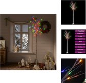 vidaXL Kunstkerstboom - verlichte wilgenboom - 220 cm - meerkleurig licht - kunststof - 200 LEDs - geschikt voor binnen en buiten - wit - Decoratieve kerstboom