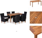 vidaXL Ensemble de salle à manger Bois d'acacia - Table de jardin et 6 chaises avec coussins - Ensemble de jardin