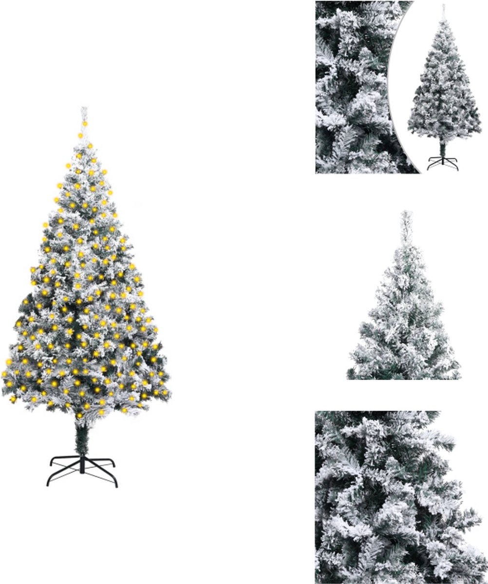 vidaXL Kunstkerstboom 300 cm Groen PVC - Levensecht - Met 300 LEDs - Decoratieve kerstboom