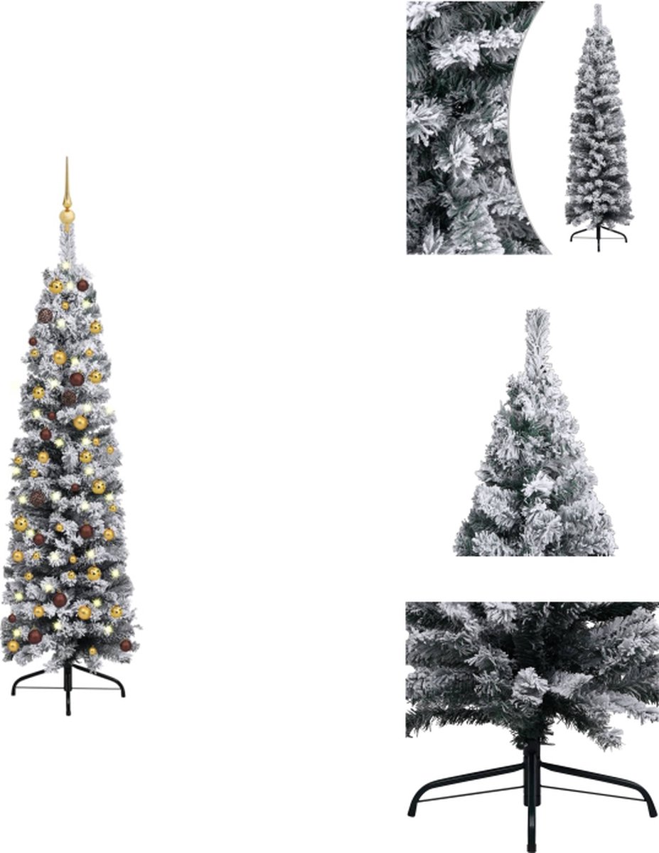 vidaXL Kunstkerstboom - Sneeuw - 120 cm - PVC - Decoratieve kerstboom
