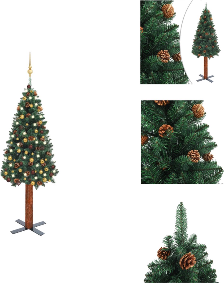 vidaXL - Kerstboom - Groen - 150 cm - Met LED-verlichting - Decoratieve kerstboom
