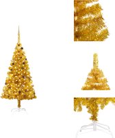 vidaXL Kunstkerstboom - Goud - 210 cm - LED-verlichting - USB-aansluiting - Decoratieve kerstboom