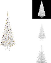 vidaXL Kerstboom Wit 240 cm - PVC - 10 lagen 1.300 takken - 300 LEDs - Met USB-aansluiting - Decoratieve kerstboom