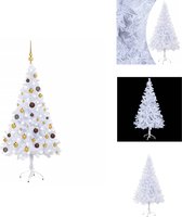 vidaXL Kerstboom Sneeuw Wit 120 cm - 230 takken - LED-verlichting - Decoratieve kerstboom