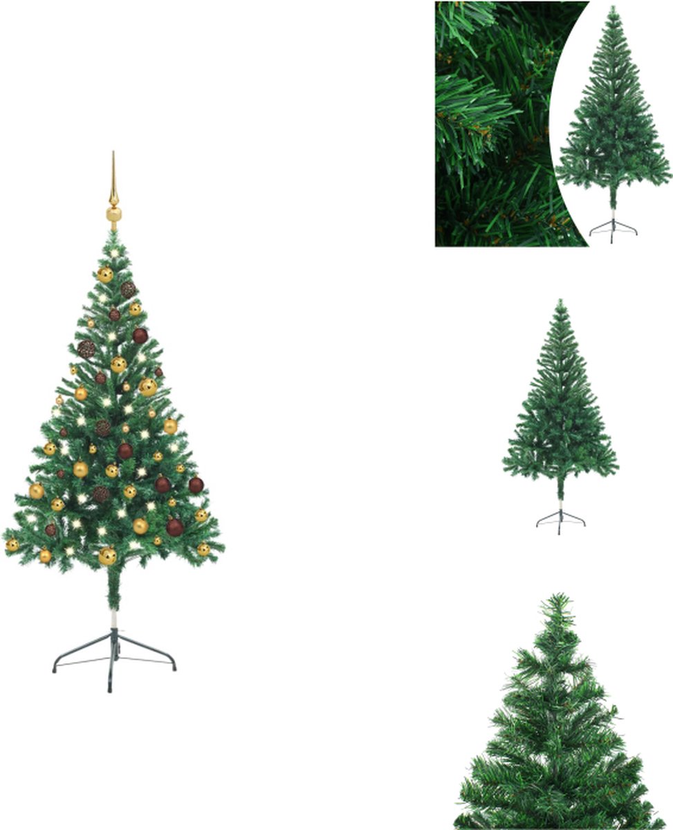 vidaXL Kunstkerstboom - 150 cm - 380 takken - PVC - Decoratieve kerstboom