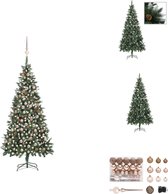 vidaXL Kunstkerstboom 210 cm - Nagebootste Dennenboom - 300 LEDs - USB-aansluiting - Decoratieve kerstboom