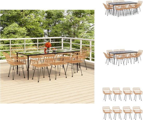 Sweiko Tuin loungeset - Hoekbank - Met tafel - Gegalvaniseerd ijzeren frame - Verstelbare poten - Met zitting en kussens - Grijs