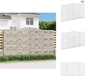 vidaXL Schanskorf - Gabion Muur - Decoratieve Tuinbarrières - 400 x 30 x 220/240 cm - Roestbestendig Gegalvaniseerd IJzer - Bloempot