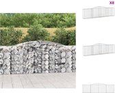 vidaXL Schanskorf 400x50x100/120 cm - Geluidsisolerende tuinbarrière - Gegalvaniseerd ijzer - Stabiele constructie - Bloempot