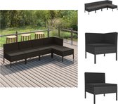 vidaXL Loungeset Modulair - 5-delig - Zwart - PE-rattan - Tuinset