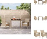 vidaXL Tuinset - Beige - Poly Rattan - 90 x 90 x 75 cm - Stalen frame - Tuinset