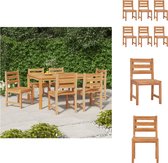vidaXL Massief Teakhouten Tuinstoelen - Set van 6 - 50x59x90 cm - Comfortabele zitervaring - Tuinstoel