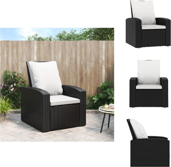 VidaXL Tuinstoelen 2 Stuks - Polypropeen Rattan Zwart Met Kussens, Comfortabele Terrasstoelen