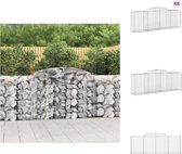 vidaXL Schanskorven - Gabion muur voor tuin en terras - 300x50x100/120 cm - gegalvaniseerd ijzer - Plantenbak