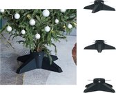 vidaXL Support d'arbre de Noël - Plastique vert - 55,5 x 55,5 x 15 cm - Pour arbres jusqu'à 2,1 m - Réservoir d'eau 1,3 L - Convient pour un diamètre de tronc de 40 à 105 mm - Assemblage requis - Base d'arbre de Noël