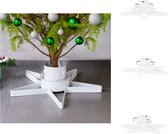 vidaXL Kerstboomstandaard - Stervormig - Geschikt voor echte boom - Wit - Metaal - 47 x 47 x 13.5 cm - 2.1 m - Max - 35-85 mm - 0.9 L réservoir - Montage vereist - Kerstboomvoet