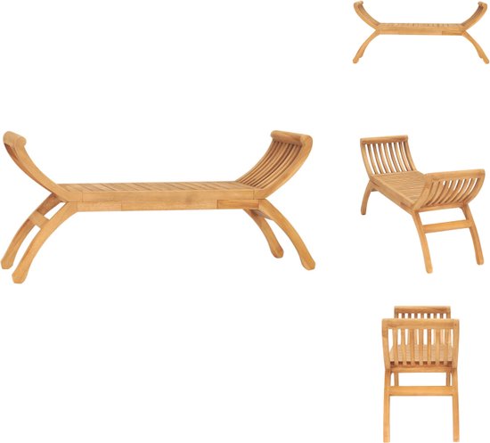 vidaXL Banc de jardin en teck - 120 x 35 x 55 cm - Design durable et raffiné - Banc de jardin