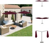 vidaXL Parasol - Dubbele Polyester - Staal - 600x290x260 cm - Bordeauxrood - Parasol