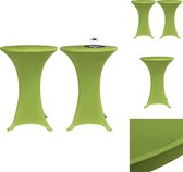vidaXL Housse de table haute - Tissu extensible - 120 cm de haut - Vert pomme - 2 pièces - Housse de mobilier de jardin