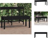 vidaXL Tuinbank - Grenenhout - 109 x 44 x 45 cm - Zwart - Tuinbank