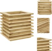 vidaXL Verhoogde houten plantenbak - 50 x 50 x 40 cm - Grenenhout - Weerbestendig - Bloempot