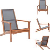 vidaXL Loungestoel - Grijs - Massief eucalyptushout - 64 x 92 x 83 cm - Tuinstoel