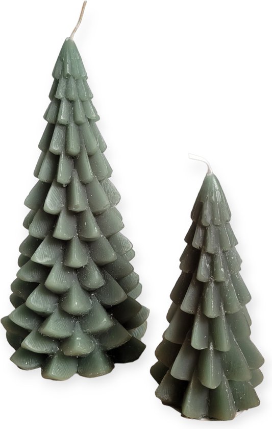 Rustik Lys - Set - Kerstboomkaarsen - Forest - 20 en 12 cm hoog