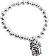 Behave Armbandje met hangertje in de vorm van een boeddha hoofd
