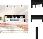 vidaXL Hoofdbordkast - Wandhoofdbordkast - zwart - 180 x 19 x 103.5 cm - bewerkt hout - Bedonderdeel
